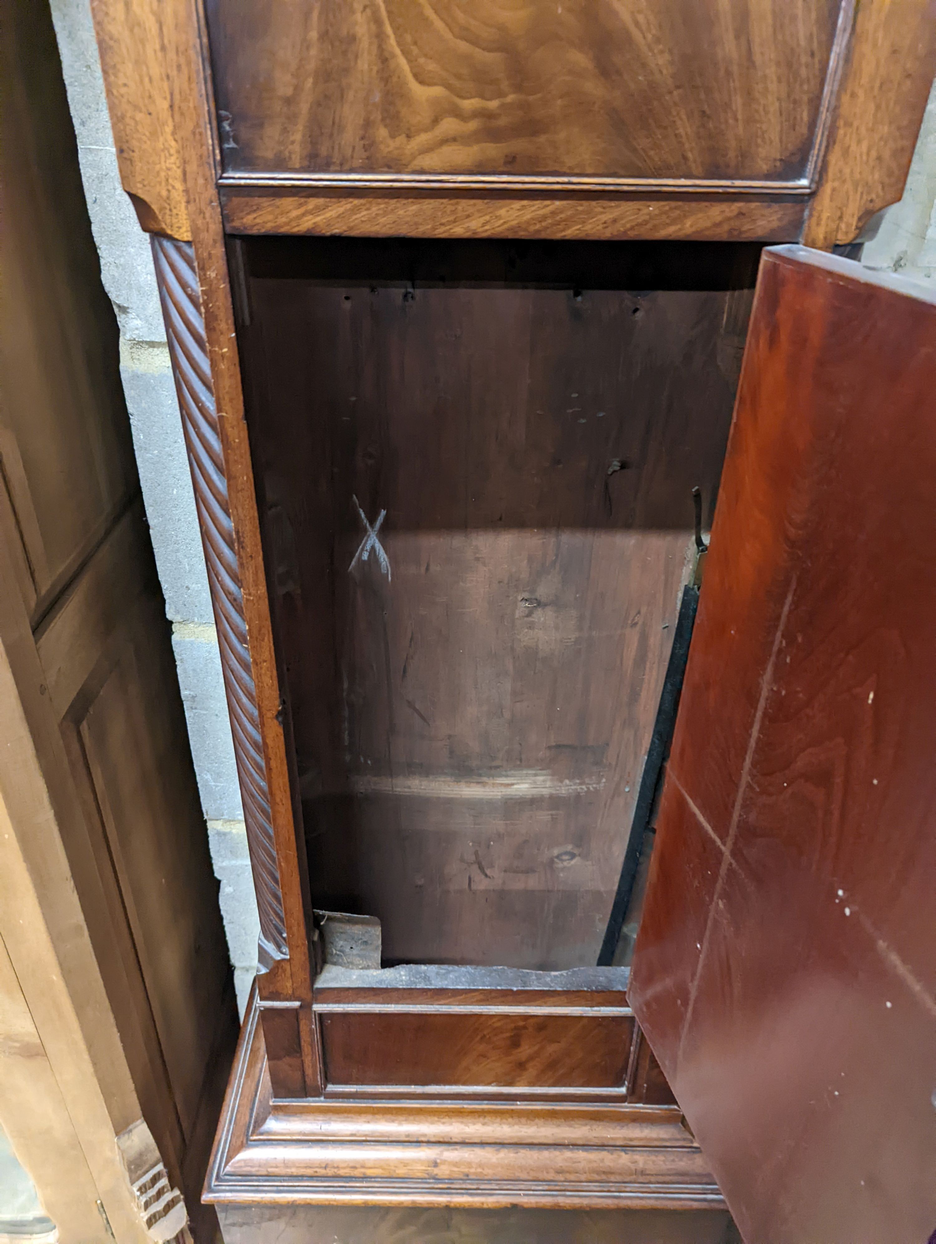 An early 19th century mahogany 8 day longcase clock, height 201cm